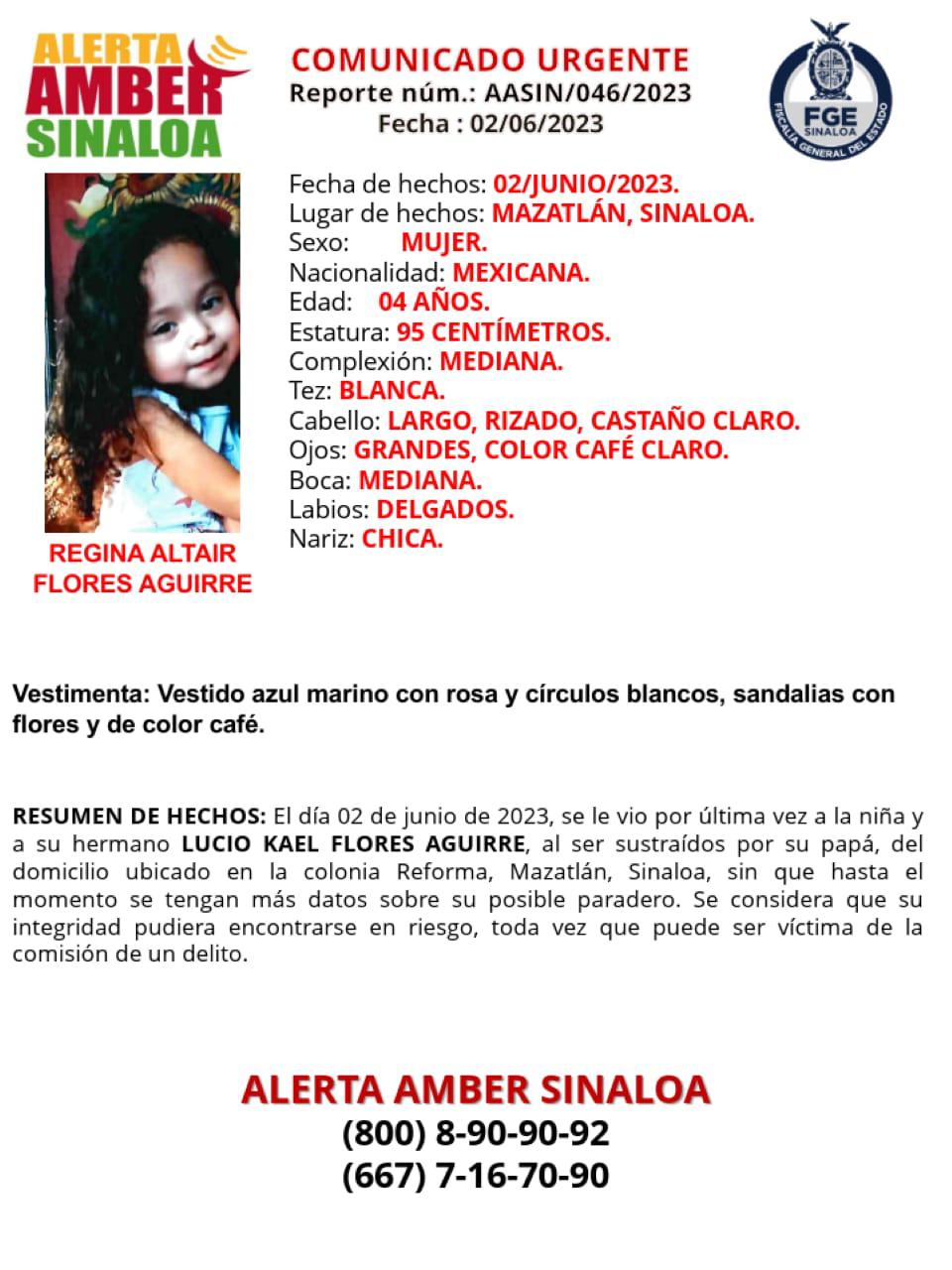 $!Emiten Alertas Amber para localizar a dos menores de edad desaparecidos en Mazatlán