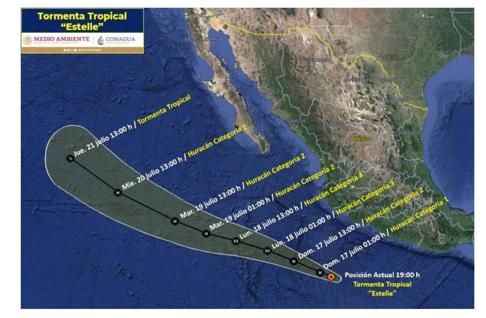 'Estelle' intensifies in the Pacific; forecast to a hurricane