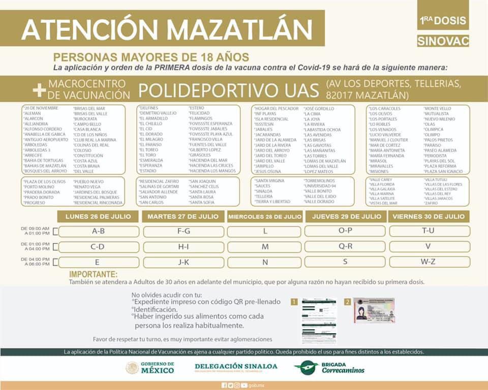 $!Jóvenes de 18 a 29 años: en estos cuatro centros podrán vacunarse en Mazatlán