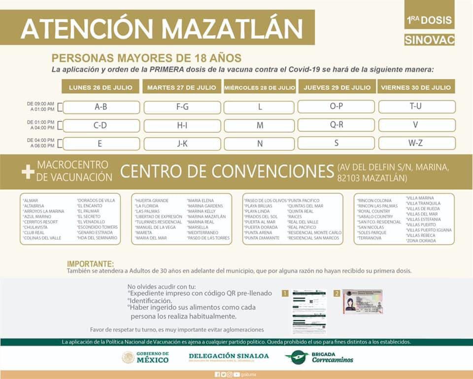 $!Jóvenes de 18 a 29 años: en estos cuatro centros podrán vacunarse en Mazatlán