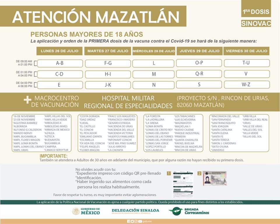 $!Jóvenes de 18 a 29 años: en estos cuatro centros podrán vacunarse en Mazatlán