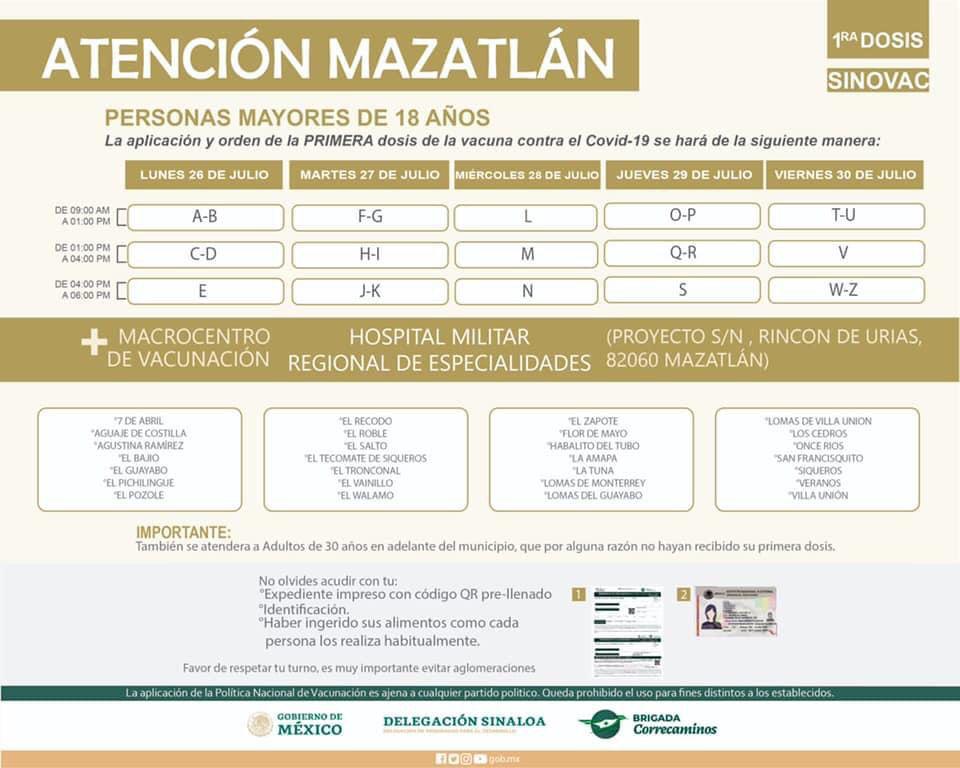 $!Jóvenes de 18 a 29 años: en estos cuatro centros podrán vacunarse en Mazatlán