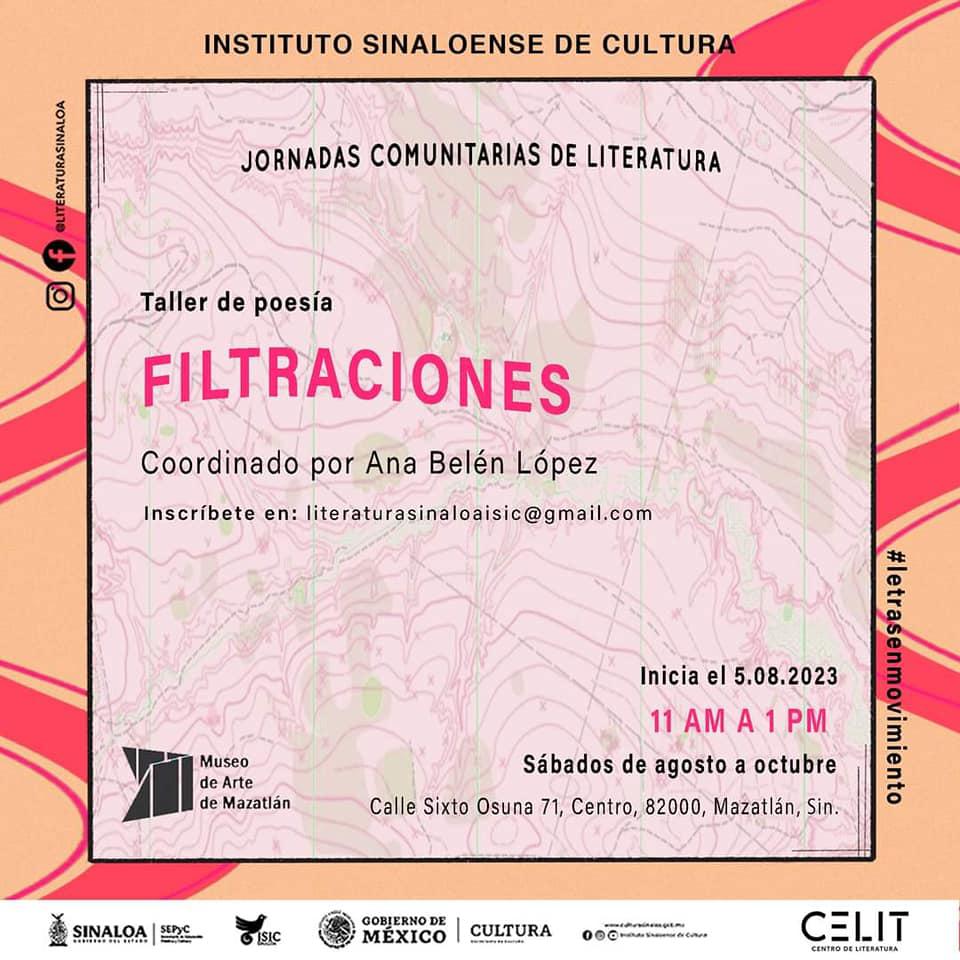 $!El Taller de Poesía Filtraciones será impartido todos los sábados.