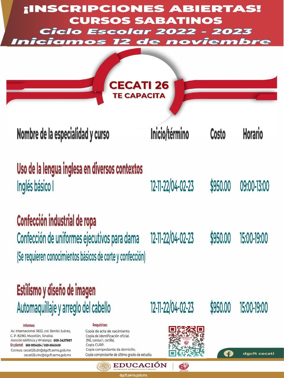 $!Cecati 26 en Mazatlán ofrece una amplia variedad de cursos para especializarse para todas las edades