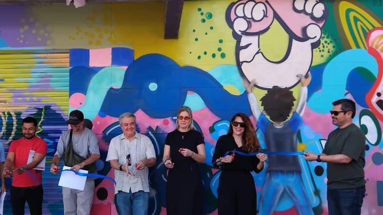 Inauguración del mural “Palabras que nos unen” en el Centro Histórico de Culiacán.