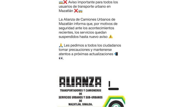 Alianza de Camiones Urbanos solo mantendrá rutas céntricas y de zona turística este domingo tras bloqueos en Villa Unión