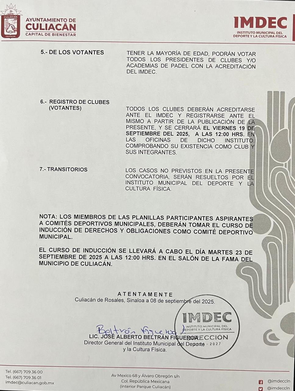 $!Anuncia Imdec convocatoria para creación de nuevos Comités Deportivos Municipales para el periodo 2025-2027