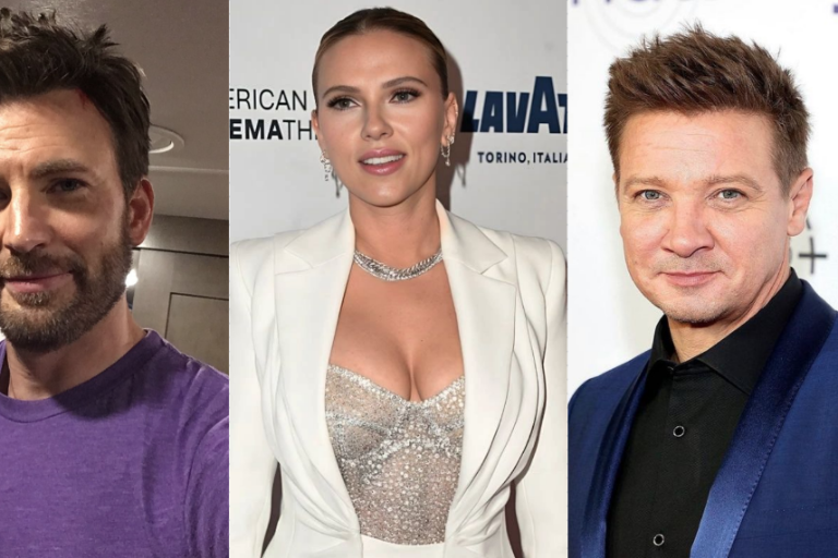 Tienen Chris Evans y Scarlett Johansson emotivo encuentro con Jeremy Renner