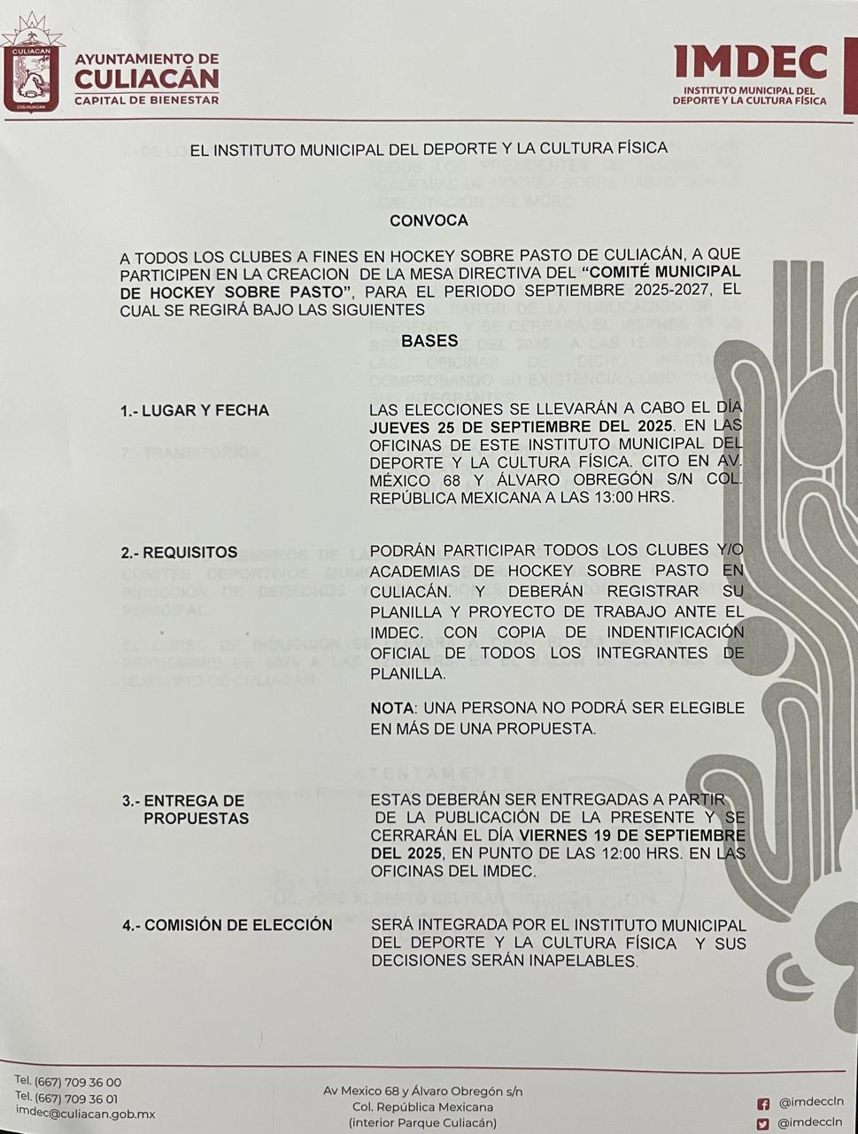 $!Anuncia Imdec convocatoria para creación de nuevos Comités Deportivos Municipales para el periodo 2025-2027