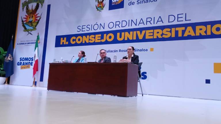 Sesión del Consejo Universitario de la UAS.