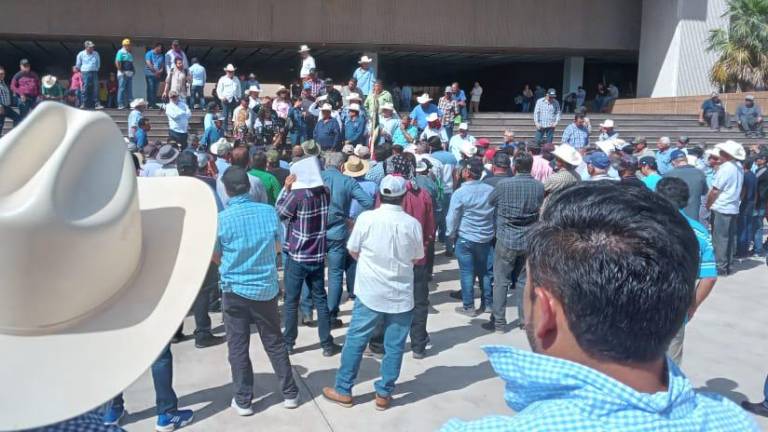 Ganaderos de Sinaloa se manifiestan en Palacio de Gobierno.