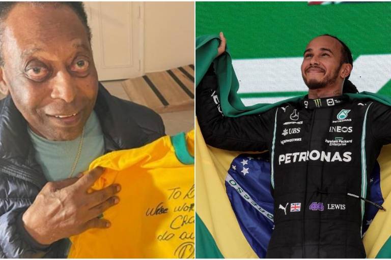 Pelé celebra la victoria de Lewis Hamilton en el Gran Premio de Brasil