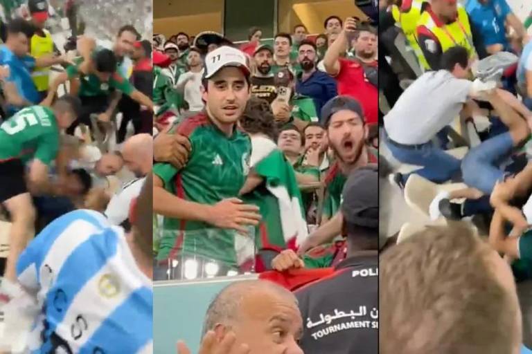 Mexicanos en Qatar, Día 7, VIDEOS: Fans sacan su frustración y pelean con argentinos