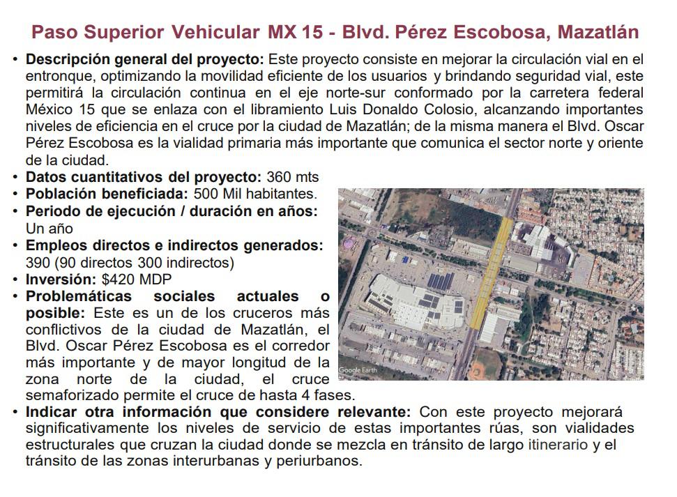 $!Confirma Sheinbaum puente vehicular en la Carretera México 15, en el cruce con Pérez Escobosa, en Mazatlán