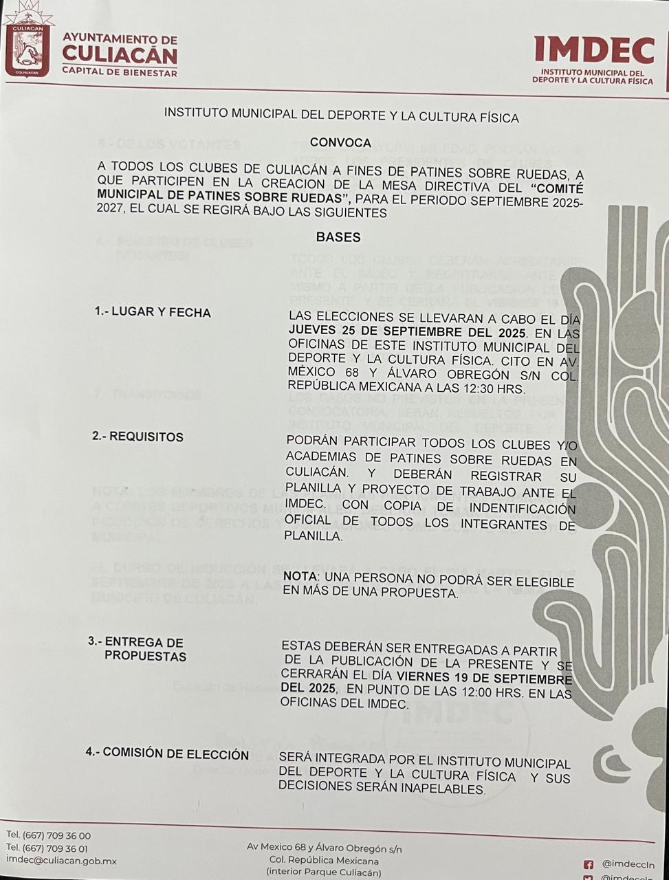 $!Anuncia Imdec convocatoria para creación de nuevos Comités Deportivos Municipales para el periodo 2025-2027