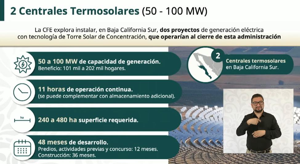 $!Anuncia Gobierno de México construcción de planta termosolar en Baja California Sur