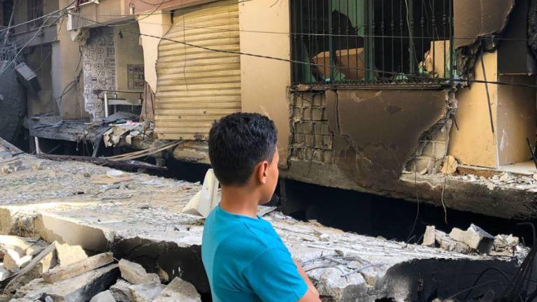 Casas dañadas en Gaza por los bombardeos israelíes