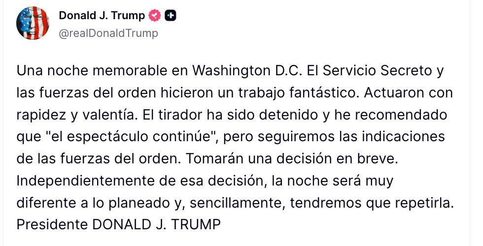 $!Evacuan a Trump y a la primera dama de EU tras incidente en cena de corresponsales en la Casa Blanca