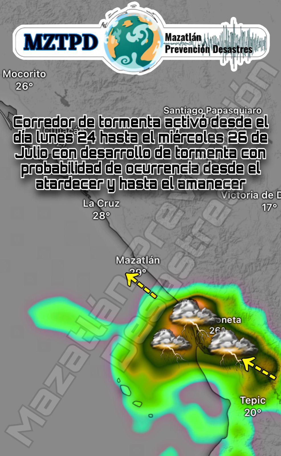 $!Alertan por lluvias desde este lunes en el sur de Sinaloa