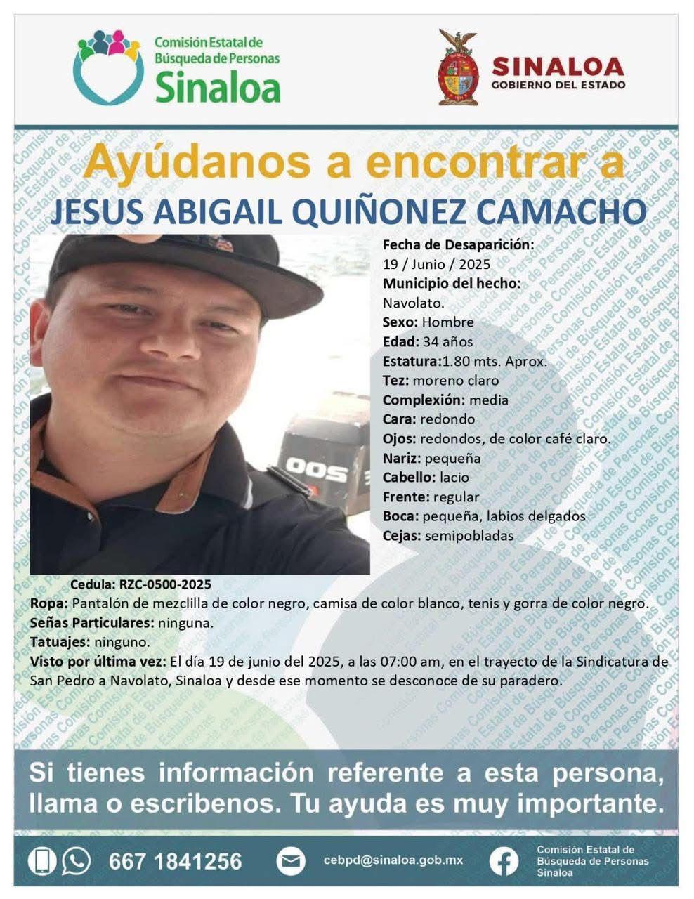 $!Emiten fichas de búsqueda por dos policías desaparecidos en Navolato