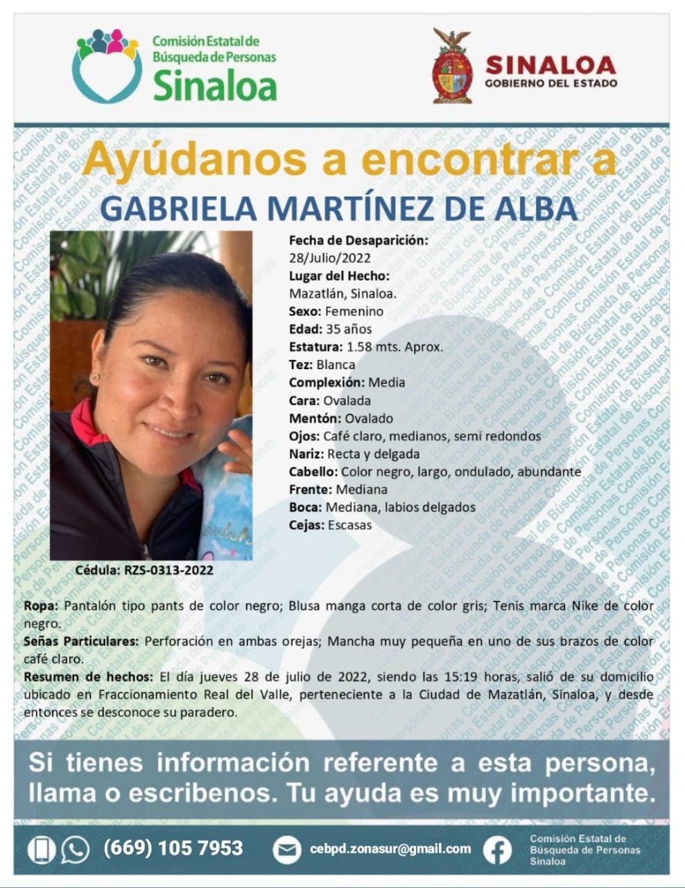$!Reportan a Gabriela como desaparecida en Mazatlán