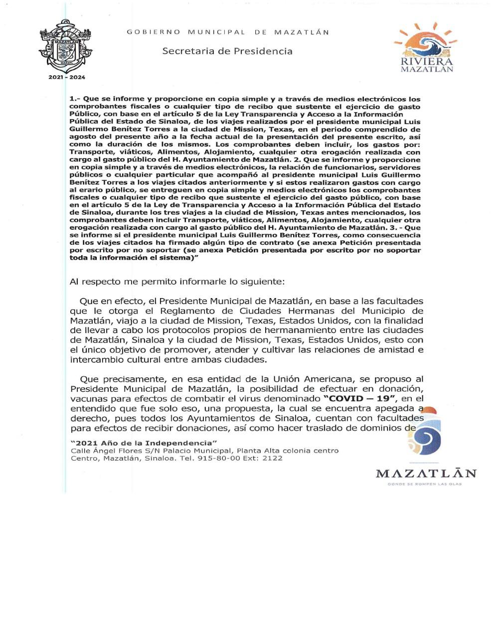 $!El mismo Gobierno de Mazatlán exhibe a ‘El Químico’: niega que haya gestionado 500 mil vacunas en Texas