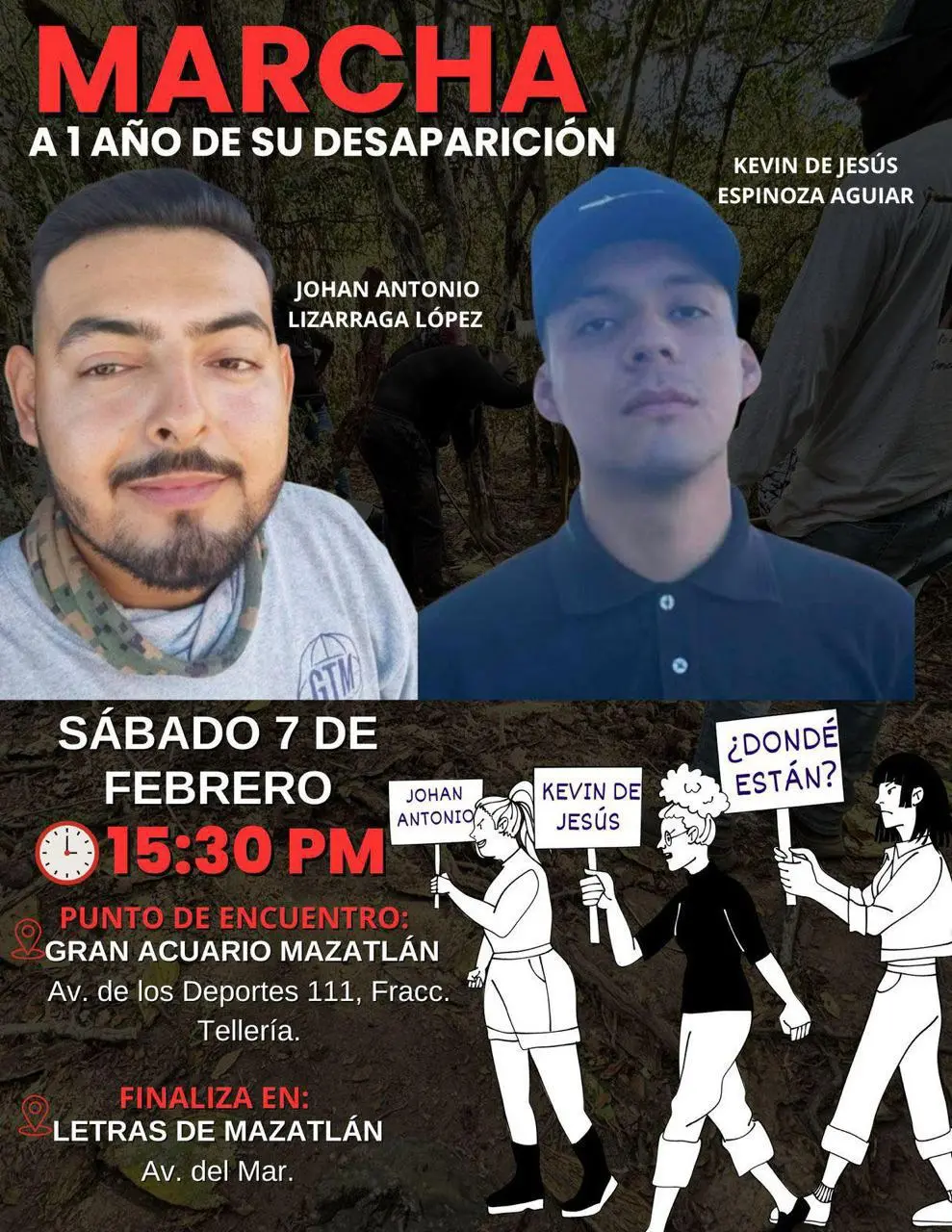 $!Convocan familiares de desaparecidos a marcha en Mazatlán para exigir avances en investigaciones