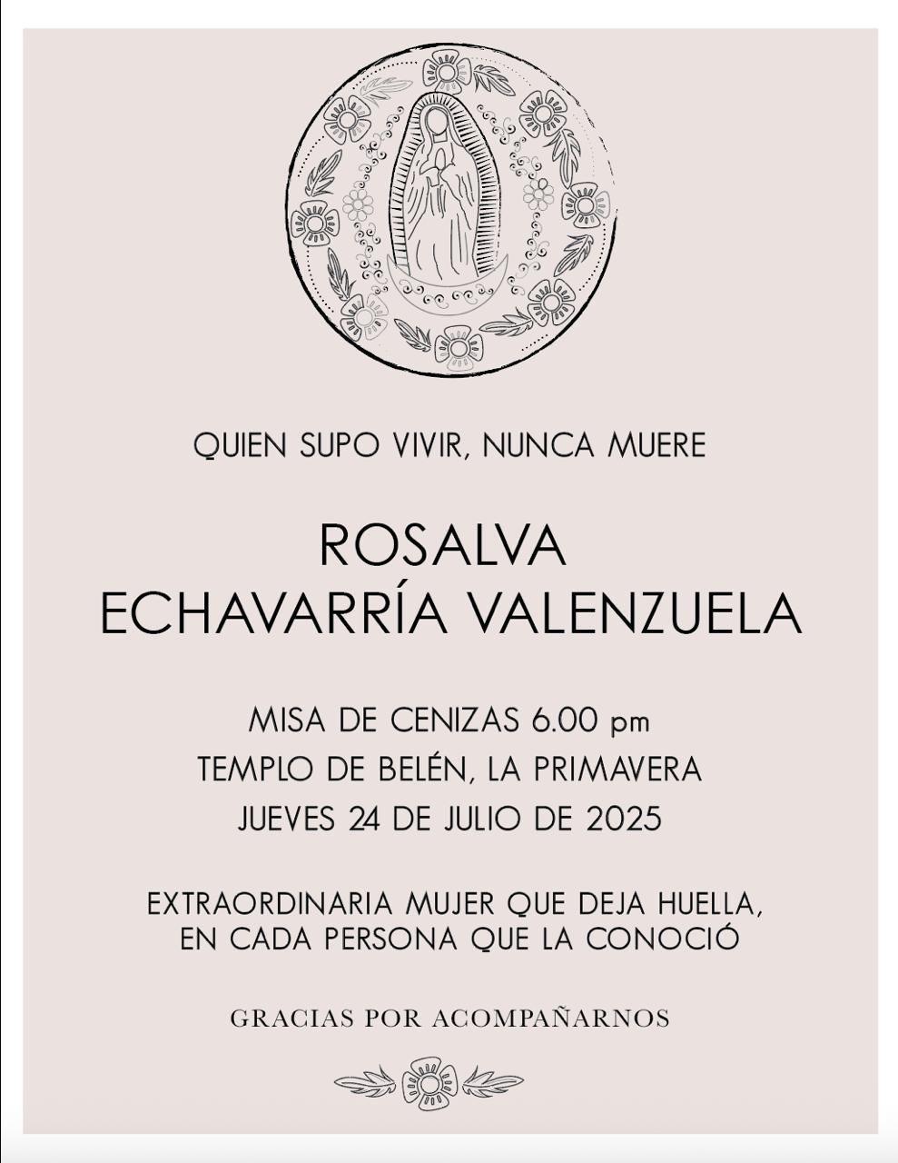 $!Fallece Rosalva Echavarría, mujer comprometida con la educación de los sinaloenses