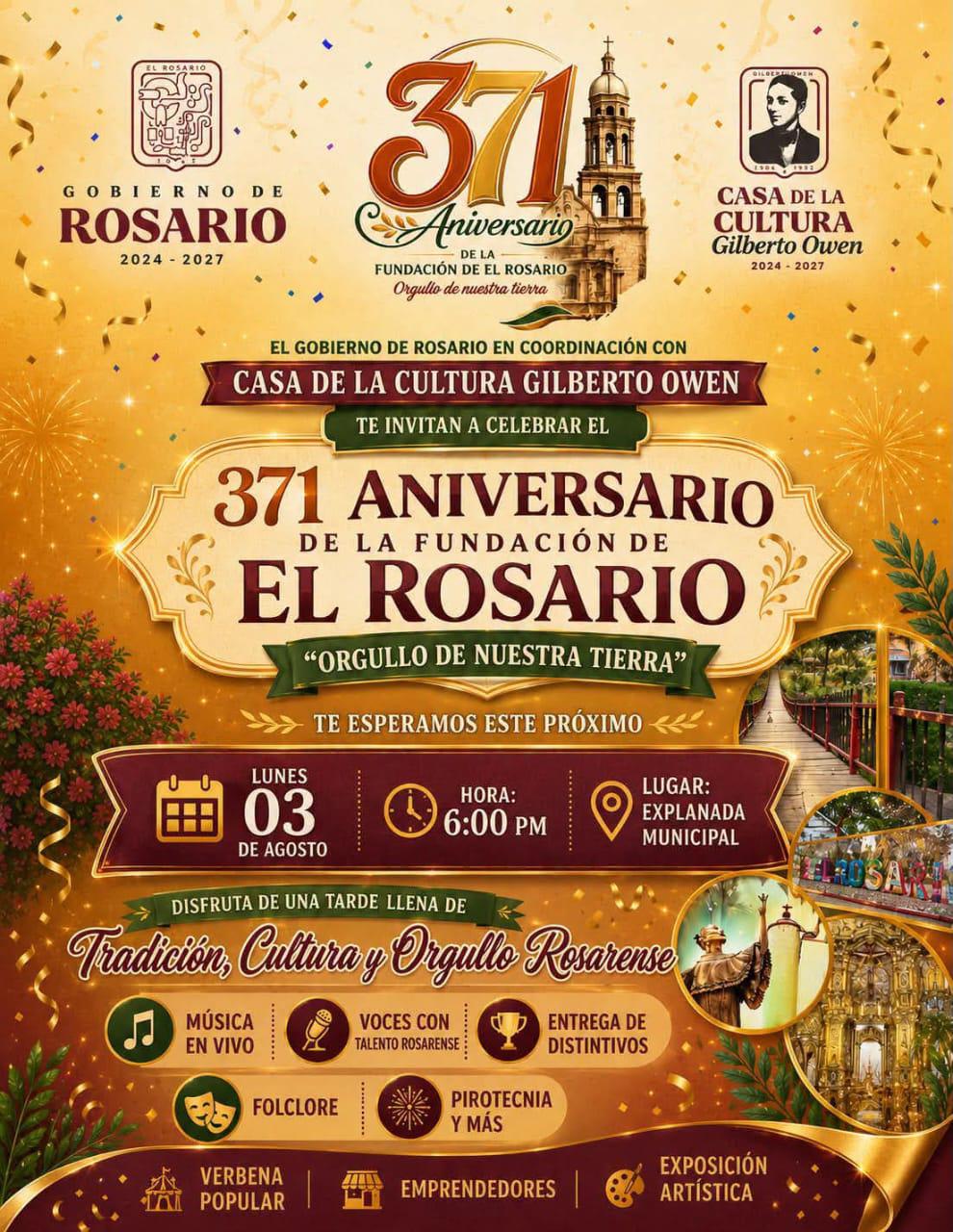 $!Presentan programa oficial por el 371 Aniversario de fundación de El Rosario