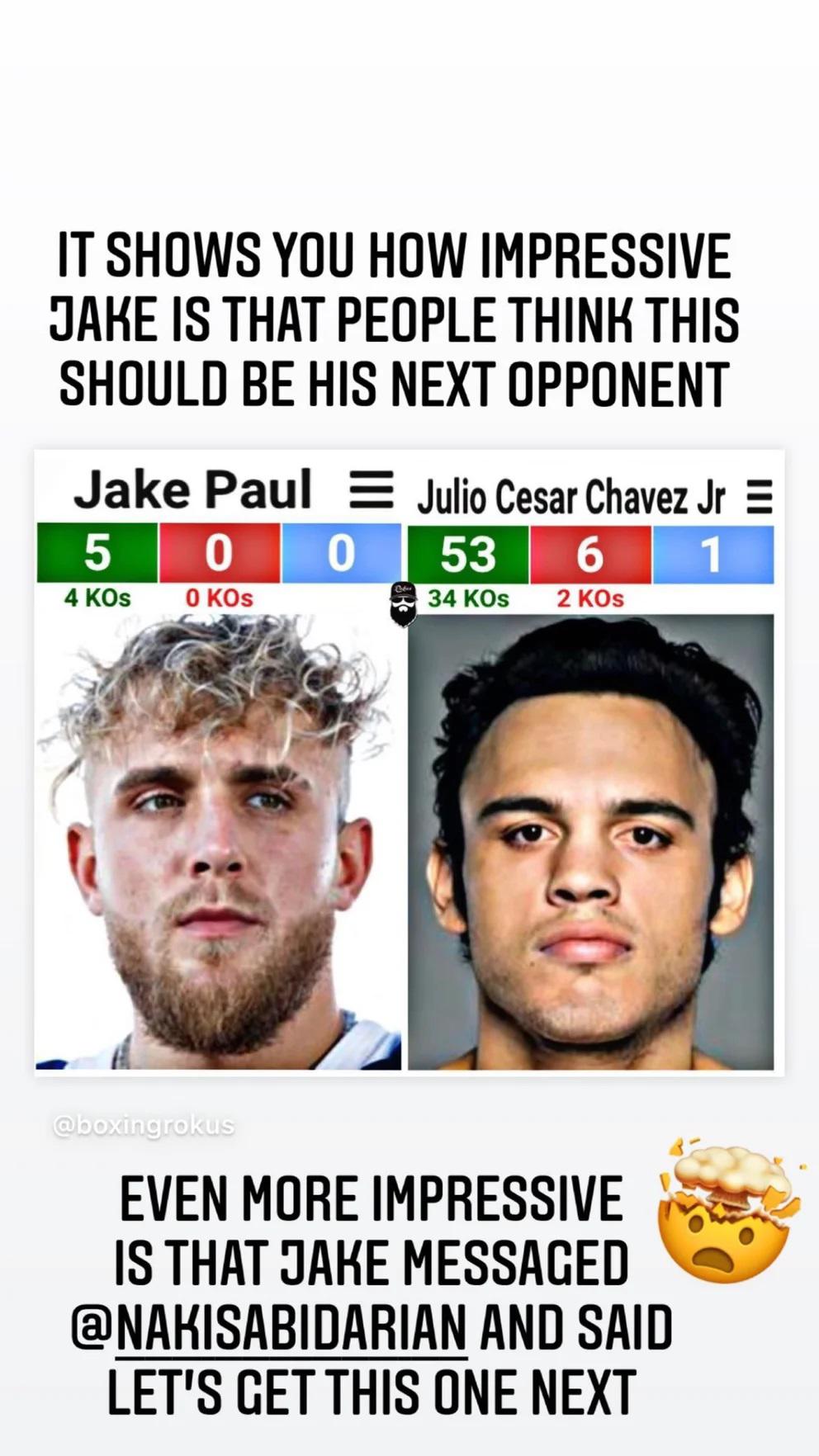$!Jake Paul buscaría retar a Julio César Chávez Jr. en 2022