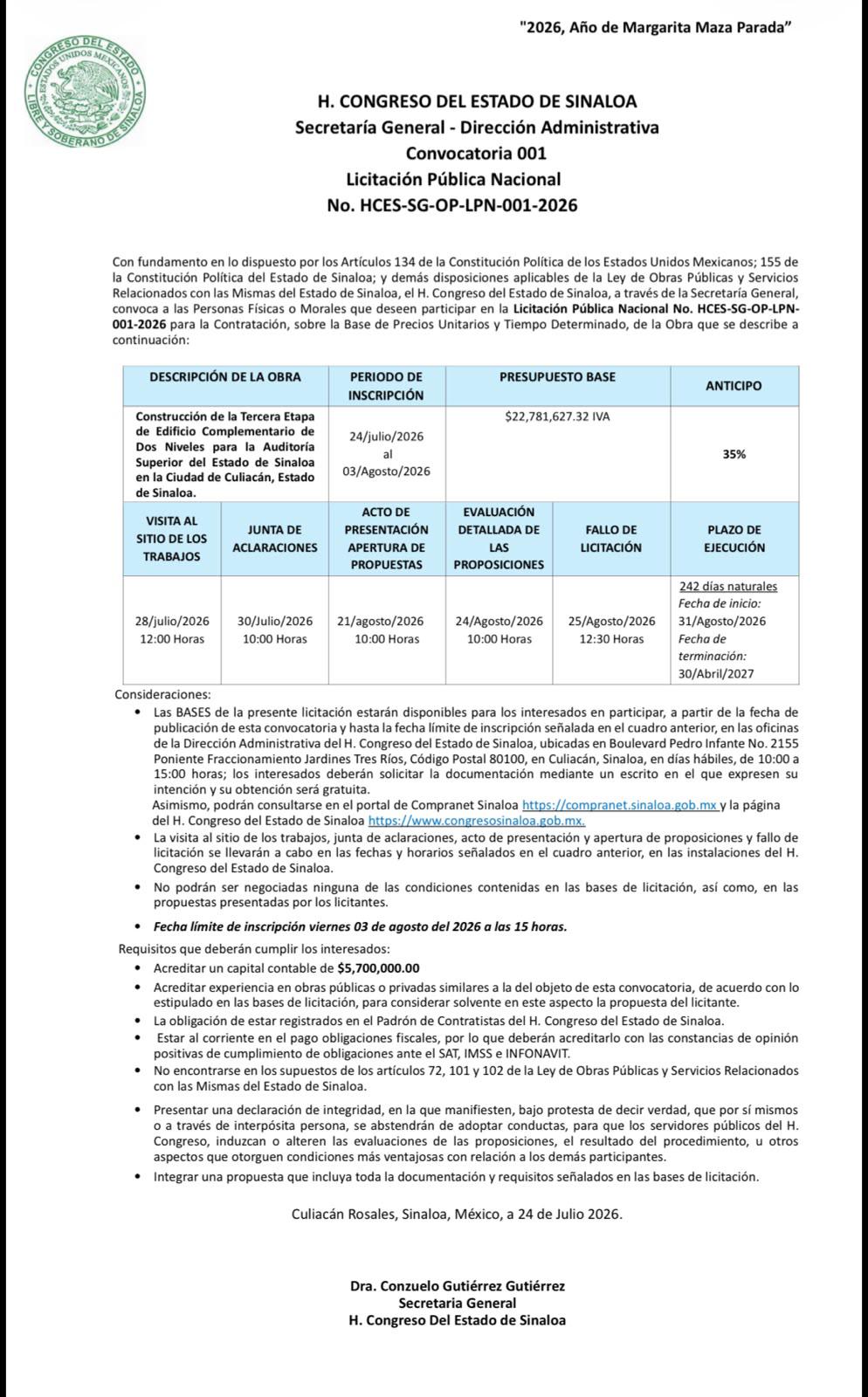 $!Lanza Congreso licitación por 22.7 millones de pesos para ampliar Auditoría Superior
