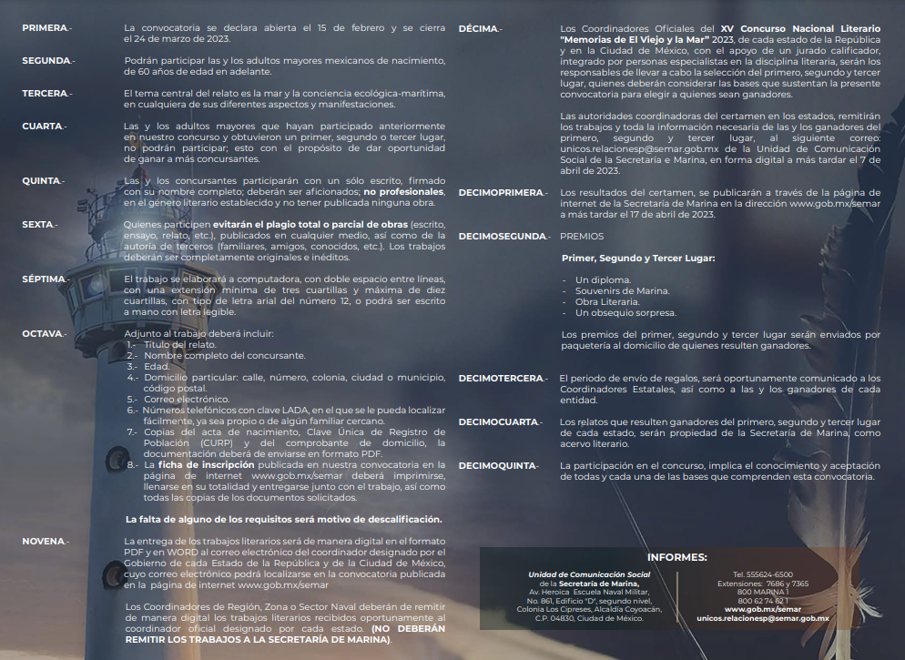 $!Invita Semar a concurso ‘Memorias de El Viejo y la Mar’