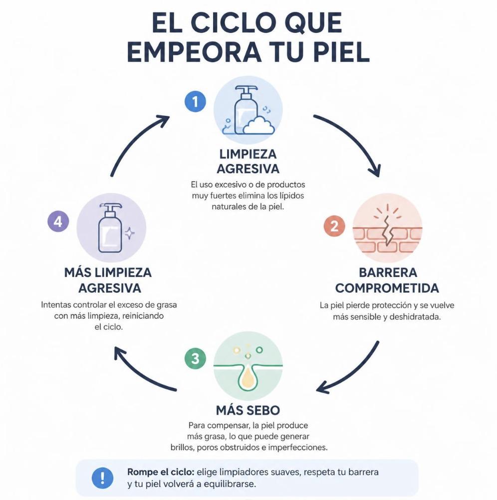 $!Piel grasa con acné: ¿tu rutina de limpieza podría estar empeorando el problema?
