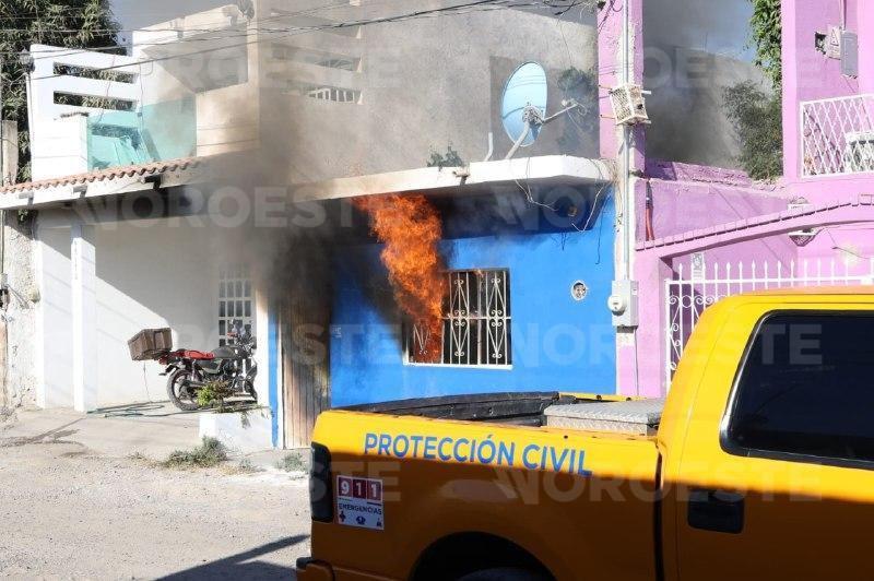 Se incendia vivienda en la Colonia Flores Magón, en Mazatlán; evacuan centro de rehabilitación de mujeres