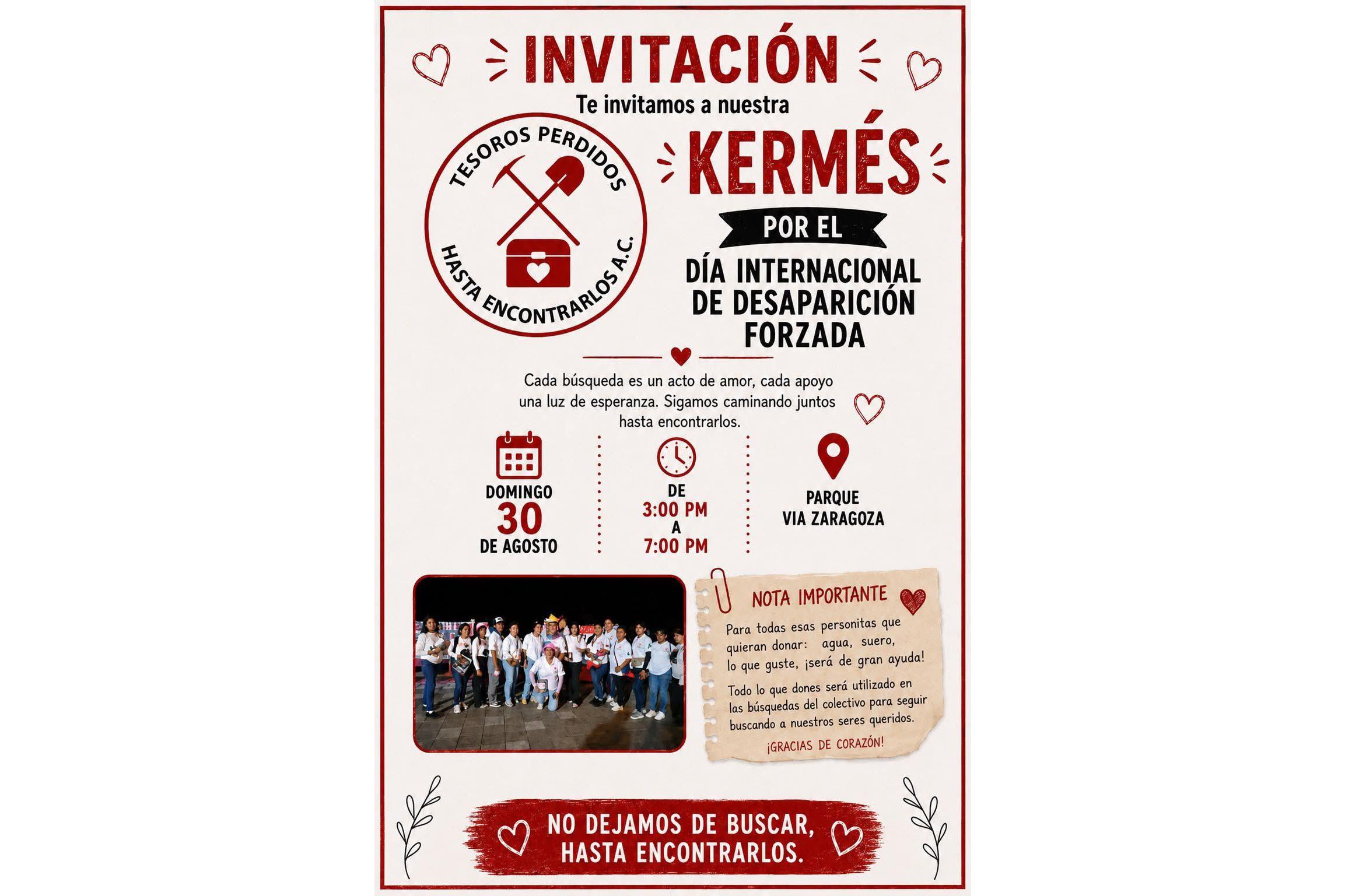Realizará el colectivo ‘Tesoros Perdidos’ misa y kermés por desaparecidos en Mazatlán
